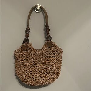 Brown Woven Tote Bag